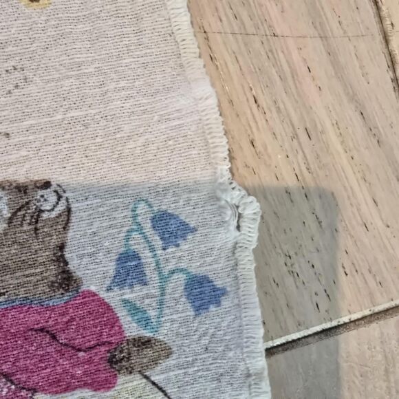 80s VTG Avon Home Fashions Cotton Flannel Bunny Rabbit Throw Blanket Easter - Picture 6 of 12